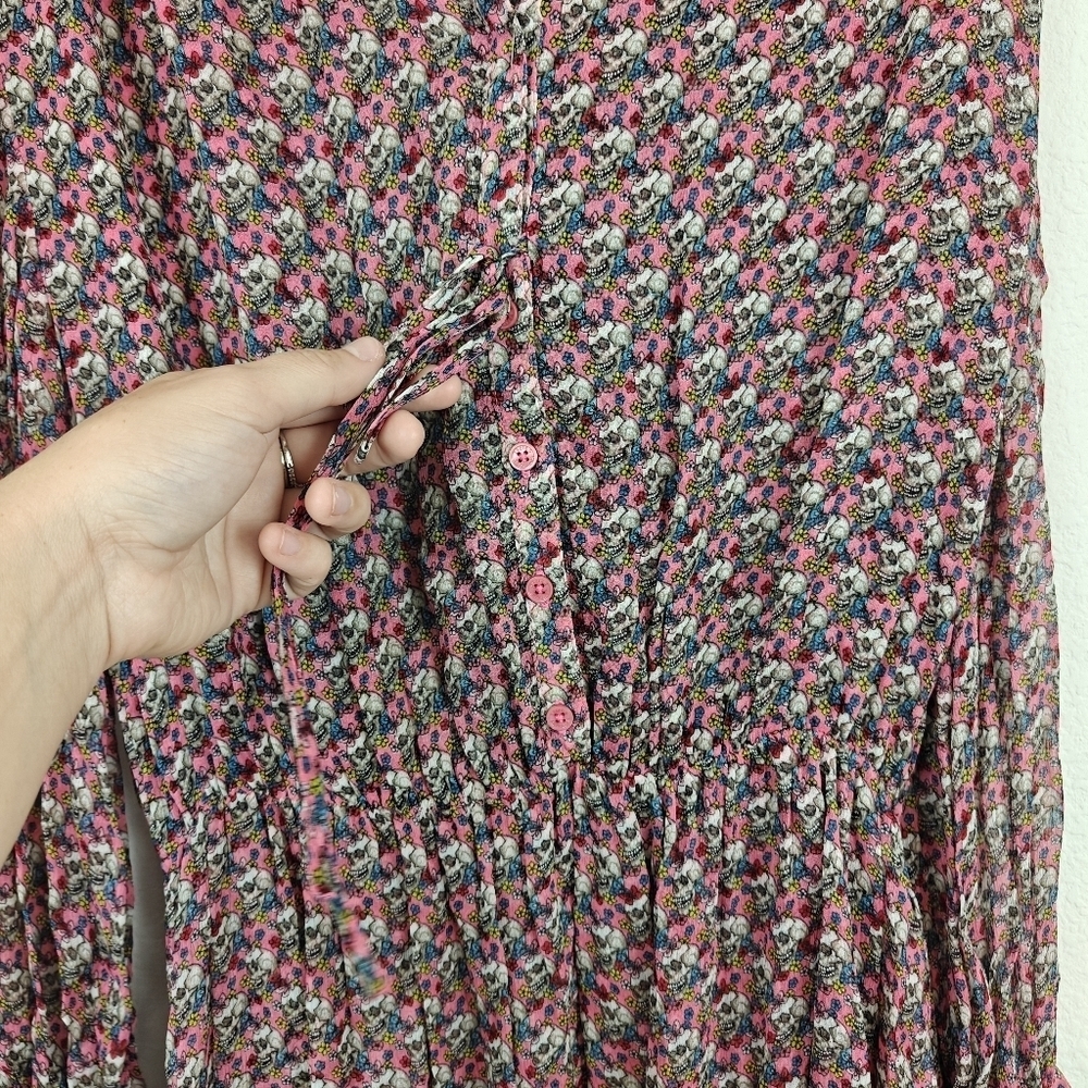 ZADIG & VOLTAIRE Women's Reevas Liberty Skull Mini Cinch Waist Dress Small - Picture 12 of 15